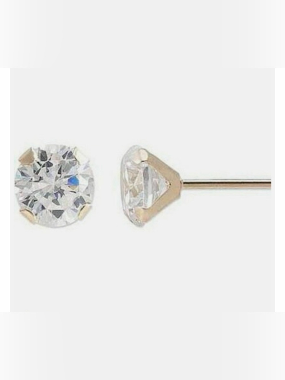 Genuine Tiny Diamond Stud Screw Back Earrings in Solid 14k Yellow gold